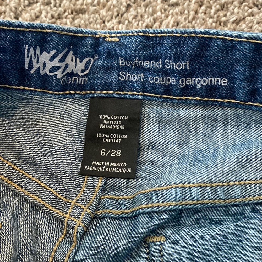 Mossimo boyfriend denim shorts. Fabric is 100% cotton.